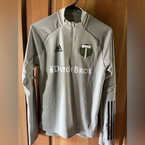 Adidas Timbers , Dutch bros. long sleeved slim fit half zip, xs